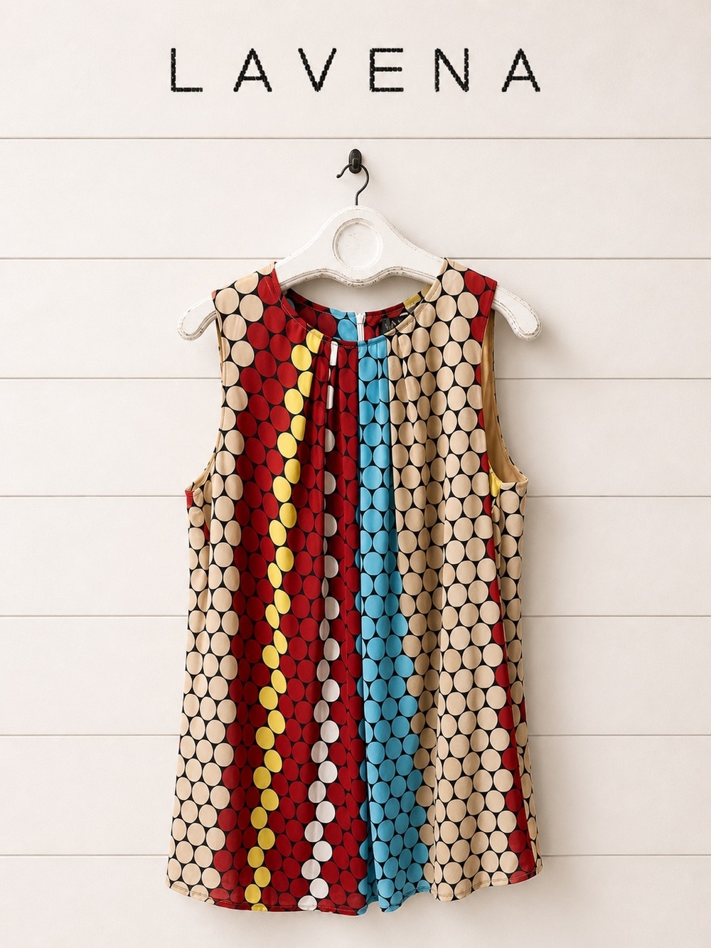 LAVENA Multicolor Polka Dot Sleeveless Tunic – XL